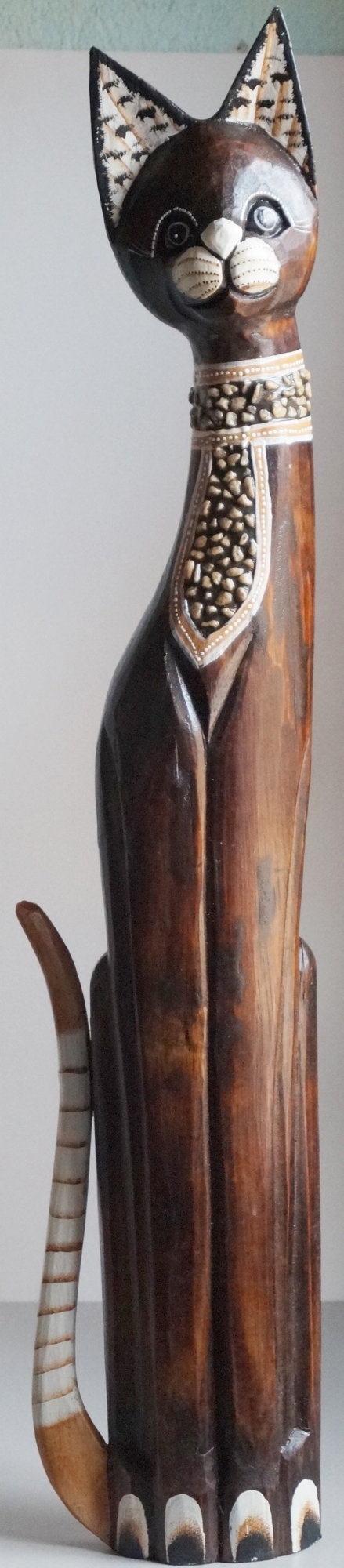 Wooden plastic Cat, statuette, sculpture 100 cm