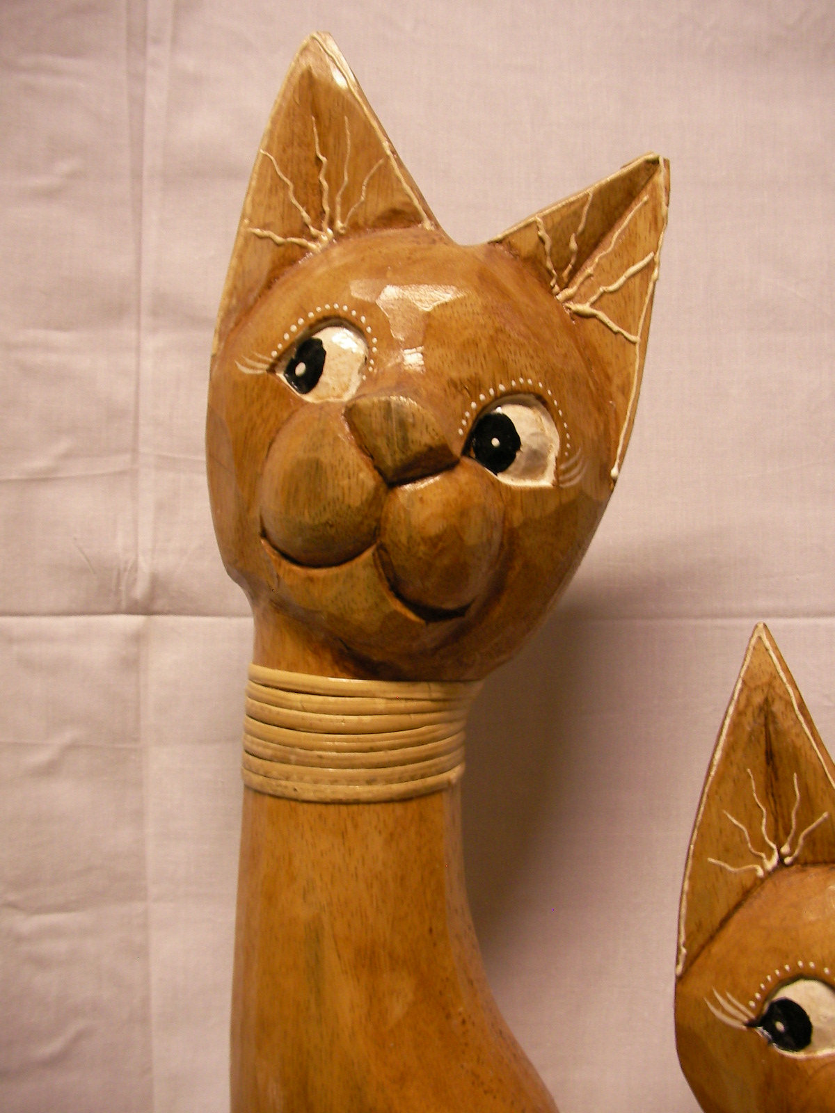 Wooden plastic Cat, statuette, sculpture 100 cm
