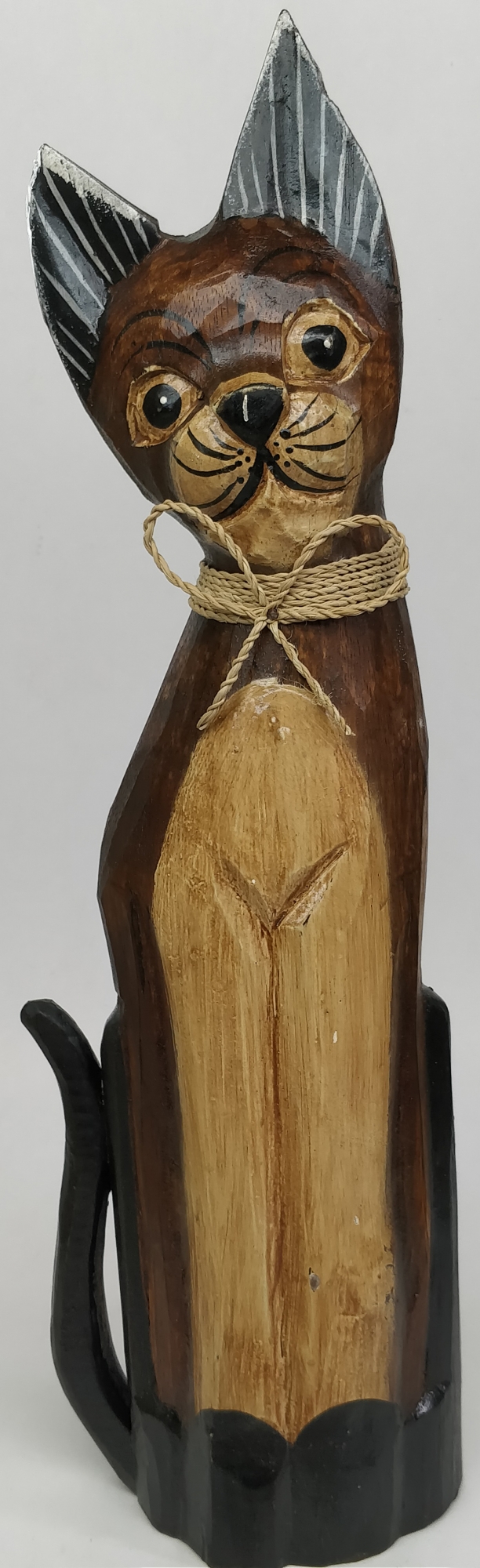 Wooden plastic Cat, statuette, sculpture 40 cm