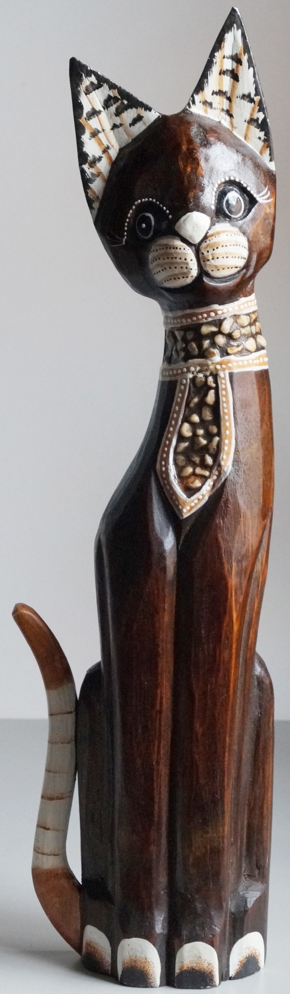 Wooden plastic Cat, statuette, sculpture 60 cm