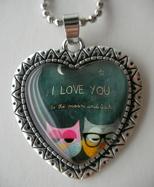 Heart necklace I LOVE YOU TO THE MOON AND BACK