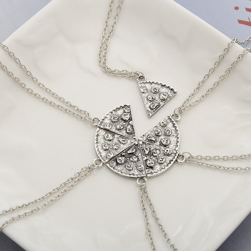 Pretty Best Friends Pizza Pendant Necklace New Creative Friendship Necklace WL