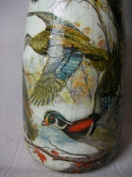 Bottle decoupage Ducks