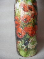 Bottle decoupage Poppies