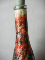 Bottle decoupage Poppies