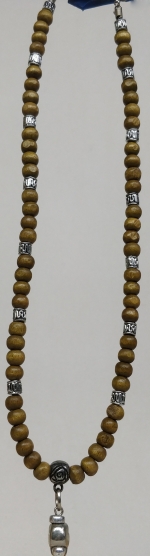 Wooden necklace skull