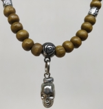 Wooden necklace skull
