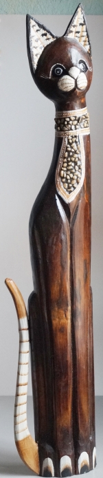 Wooden plastic Cat, statuette, sculpture 100 cm