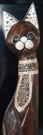 Wooden plastic Cat, statuette, sculpture 100 cm