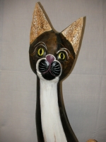 Wooden plastic Cat, statuette, sculpture 100 cm