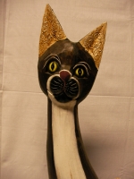 Wooden plastic Cat, statuette, sculpture 100 cm