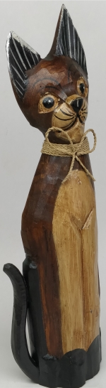 Wooden plastic Cat, statuette, sculpture 40 cm