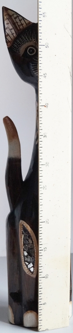 Wooden plastic Cat, statuette, sculpture 60 cm