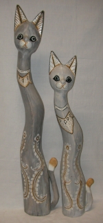 Wooden plastic Cat, statuette, sculpture 80 cm