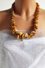 Natural amber necklace uncultured