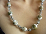 Necklace White glass
