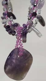 Necklace natural amethyst