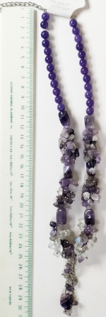 Necklace natural amethyst