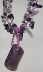 Necklace natural amethyst