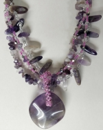 Necklace natural amethyst