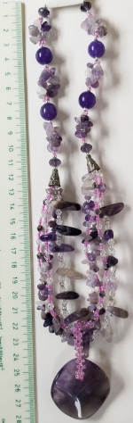Necklace natural amethyst