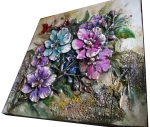 Big picture painting flowers relief