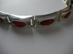 Bracelet - segment, carnelian, silver