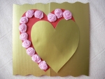 Handmade card heart with roses