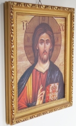 Painting picture icon Christ