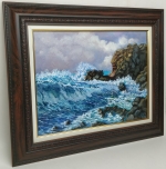 Painting Picture Sea Rocks