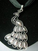 Necklace and earrings Peacocks