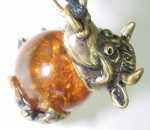 Medalion cow bronze pendant