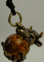 Medalion cow bronze pendant