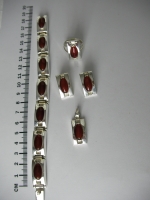 Pendant - Segment carnelian pendant silver