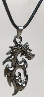 Medallion pendant metal dragon
