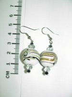 Earings White glass