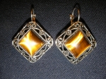 Earrings tiger's eye