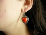 Earings Heart red