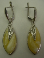 Earrings long natural amber