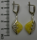 Earrings long natural amber