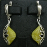 Earrings long natural amber