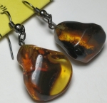 Earrings natural amber