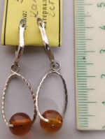 Earrings natural amber