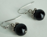 Earrings imitation onyx