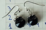 Earrings imitation onyx