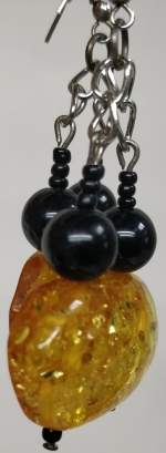Earrings amber imitation