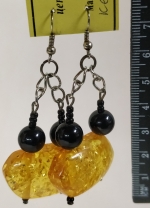 Earrings amber imitation
