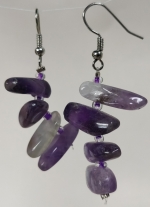 Earrings natural amethyst
