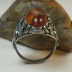 Ring natural stone amber