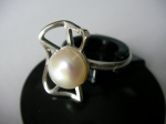 Silver Ring web pearl